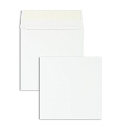 Briefhüllen | Premium | 130 x 130 mm Weiss (100 Stück) mit Abziehstreifen | Briefhüllen, Kuverts, Co
