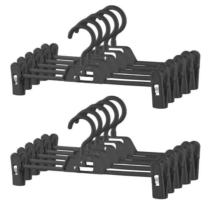 Hosenbügel Hosenspanner 34 cm,10 Stück Kleiderbügel Kunststoff, rutschfeste und Verstellbare Klammer