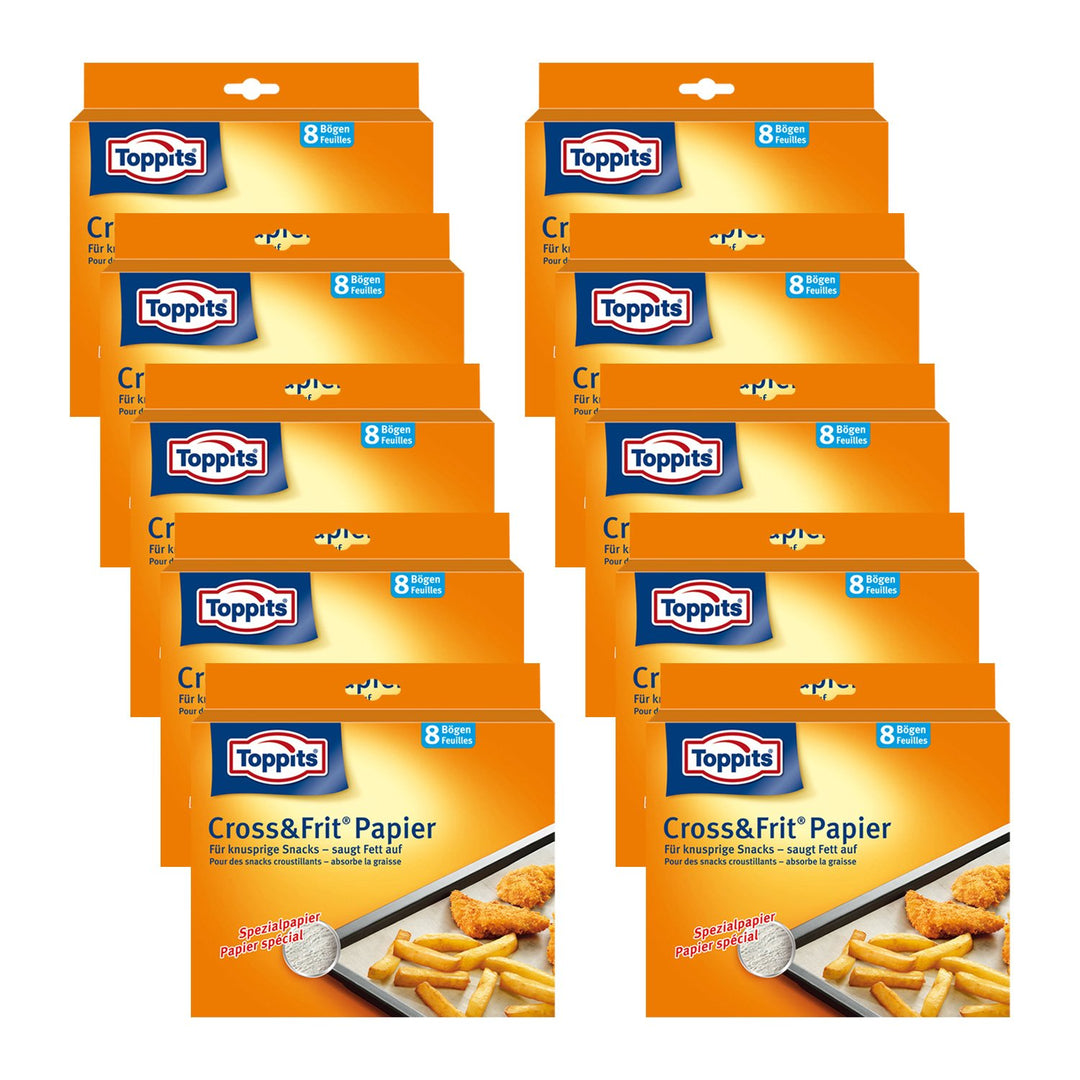 Toppits Cross &amp; Frit Papier (37cm x 30cm), 10er Pack (10 x 8 Bögen)