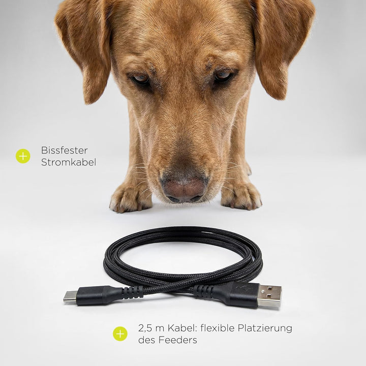 Crispy Wi-Fi Katzenfutterautomat mit App und WLAN, Portionskontrolle und Timer, Edelstahl-Napf, Batt
