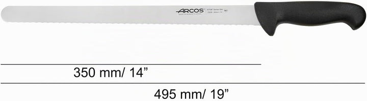 Arcos Kuchenmesser Flexibel 35 cm - Gezahnte Edelstahlklinge NITRUM - Präziser Schnitt - Schwarzer P