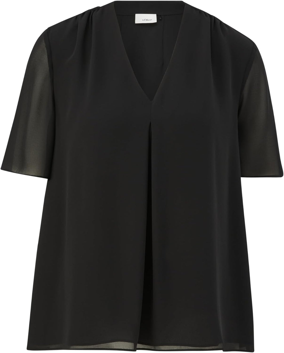 s.Oliver BLACK LABEL Bluse mit V-Ausschnitt, Schwarz