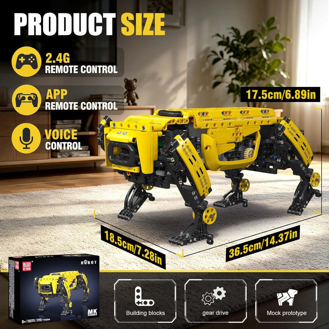 Mould King 15066 Technik Mechanischer Hund Bausteine Modell, Ferngesteuertes DIY Roboter Hund Spielz
