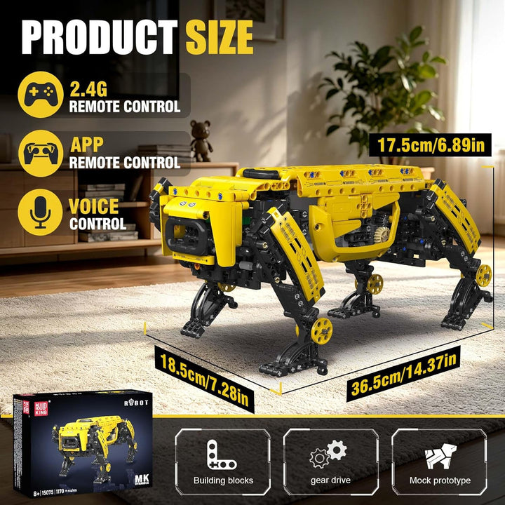 Mould King 15066 Technik Mechanischer Hund Bausteine Modell, Ferngesteuertes DIY Roboter Hund Spielz