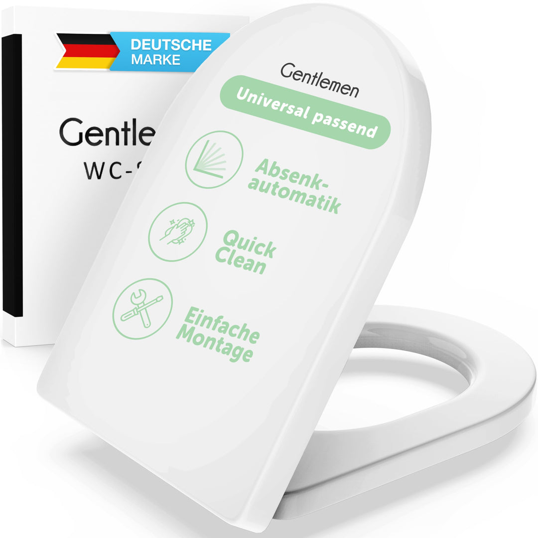 Gentlemen® Premium WC-Sitz mit Absenkautomatik - Duroplast Antibakteriell | Toilettendeckel mit Quic