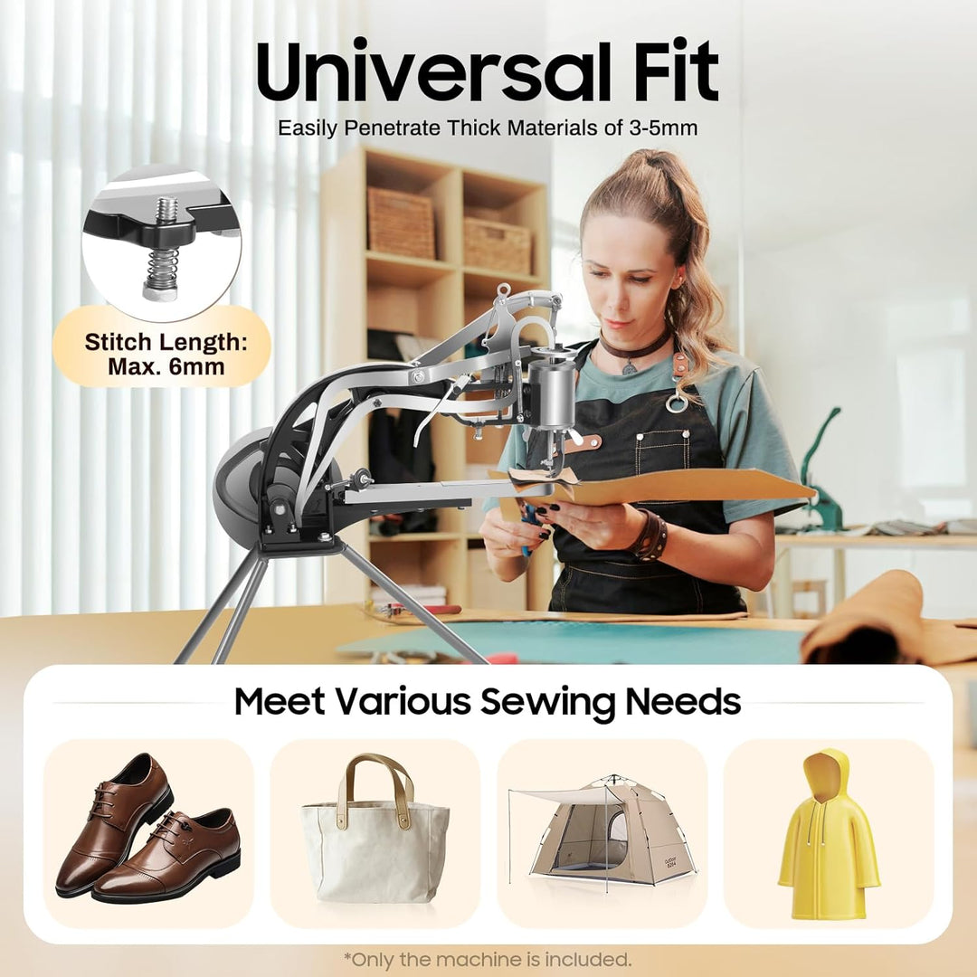 DAOHHFO Leder-Nähmaschine, Heavy Duty Hand Schuh Reparaturmaschinen mit Nadeln, Robuste Metall-Hand-