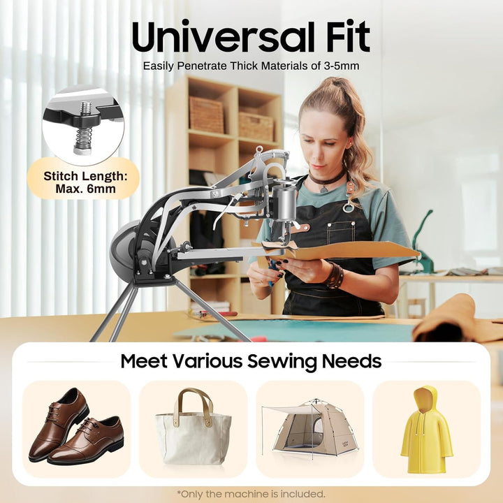 DAOHHFO Leder-Nähmaschine, Heavy Duty Hand Schuh Reparaturmaschinen mit Nadeln, Robuste Metall-Hand-