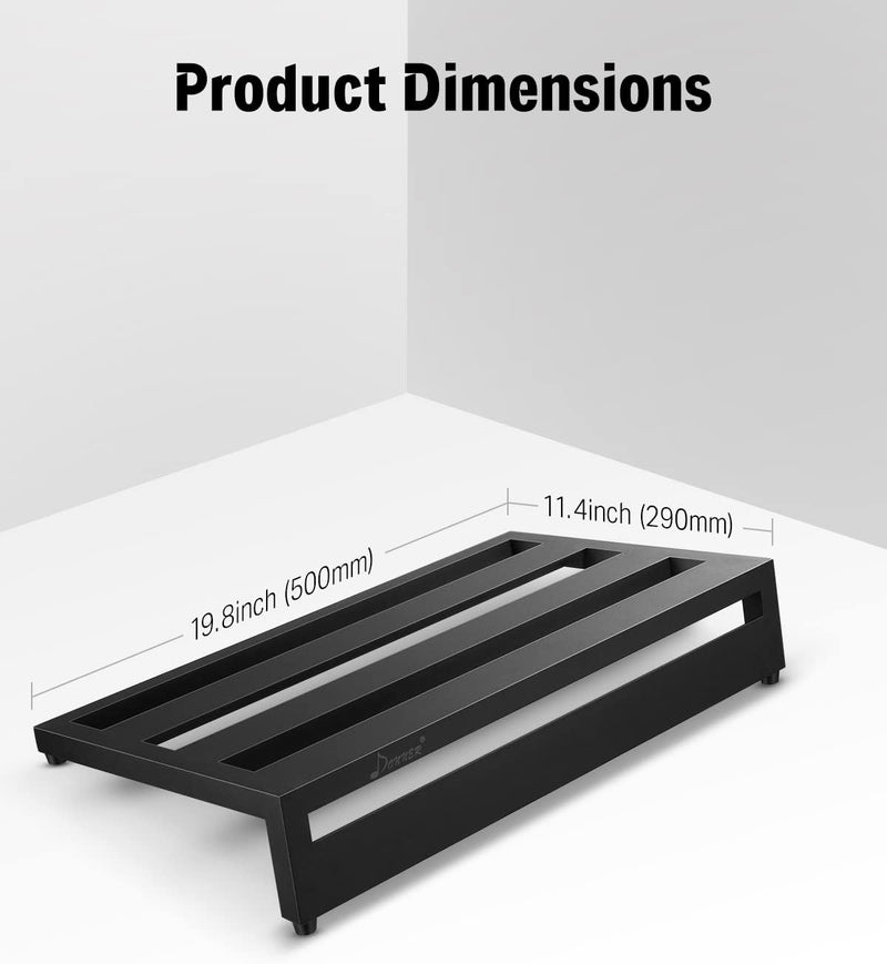 Donner Gitarre Pedal Board Case Aluminium Pedalboard mit Tasche, Gitarren Effektboard, 500 * 290 * 1