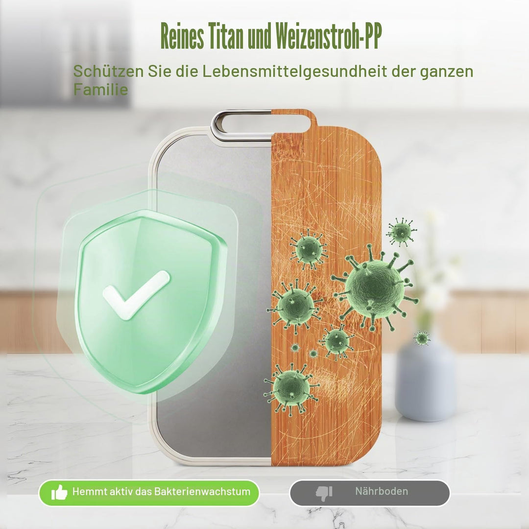 Titan-Schneidebrett für die Küche, doppelseitiges Schneidebrett aus reinem Titan, 100 % reines Titan
