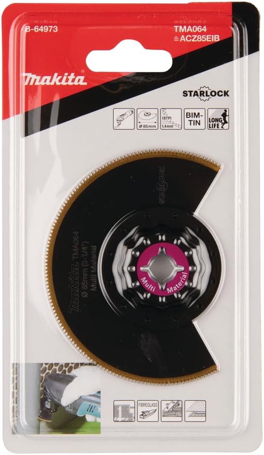 Makita B-64973 Starlock BiM-TiN Segmentsägeblatt 85 mm TMA064 für Sandwichmaterial, Laminat, Vinyl,