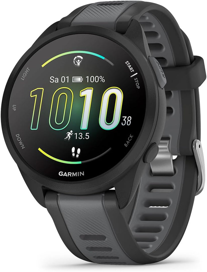 GARMIN Forerunner 165, leichte GPS Smartwatch zum Laufen, mit AMOLED Touchscreen, Trainingsempfehlun