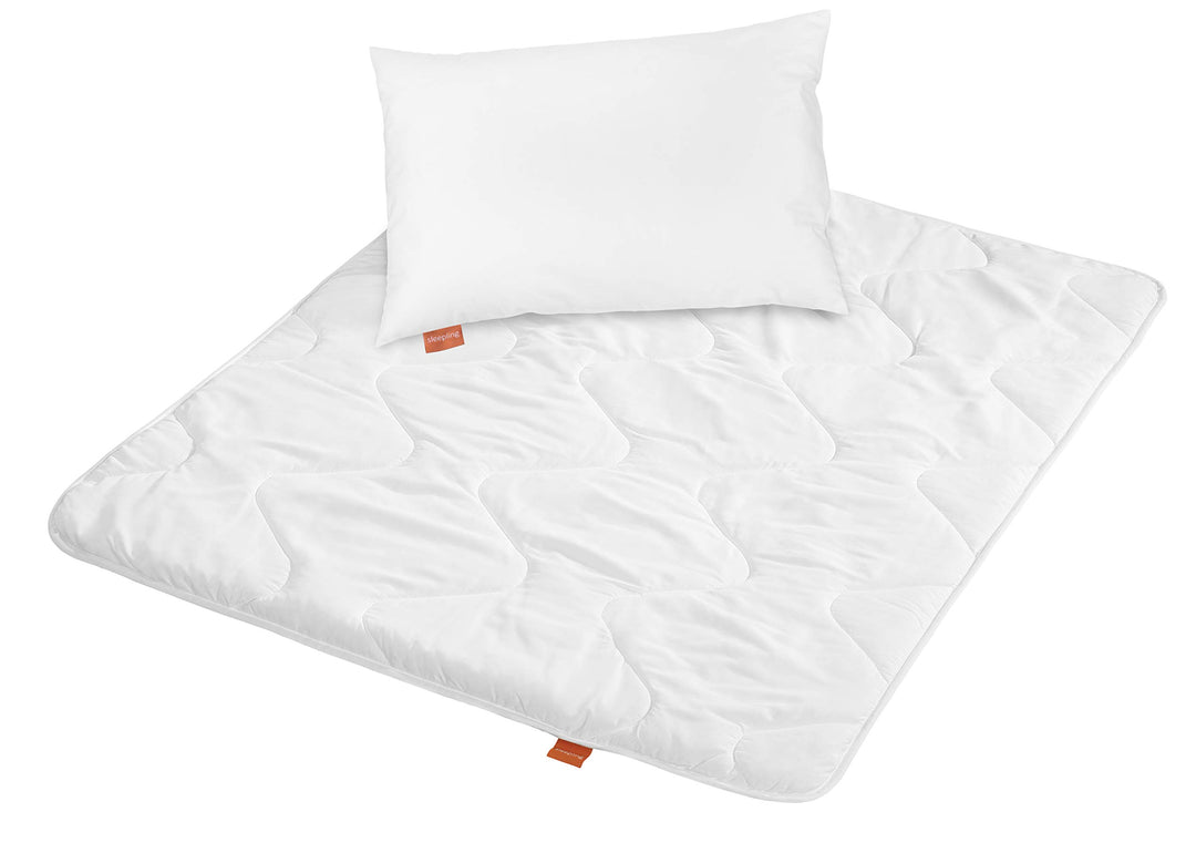 sleepling 197120 Kinder Betten Set | Kinderkopfkissen Kissen 40 x 60 cm + Bettdecke 100 x 135 cm Som