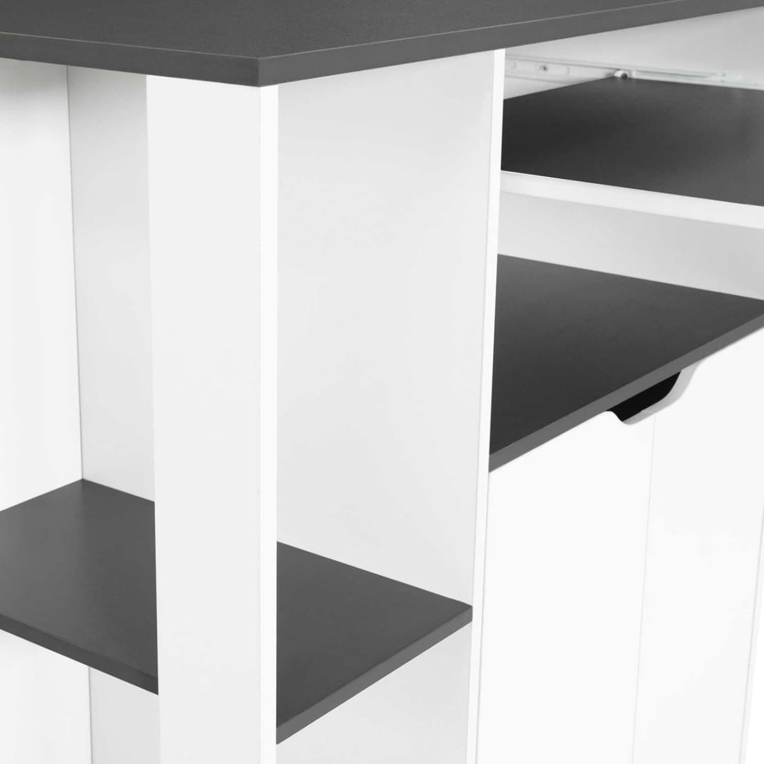 IDMarket - Küchenwagen COSI Weisses Holz und graue Platte B.76 CM