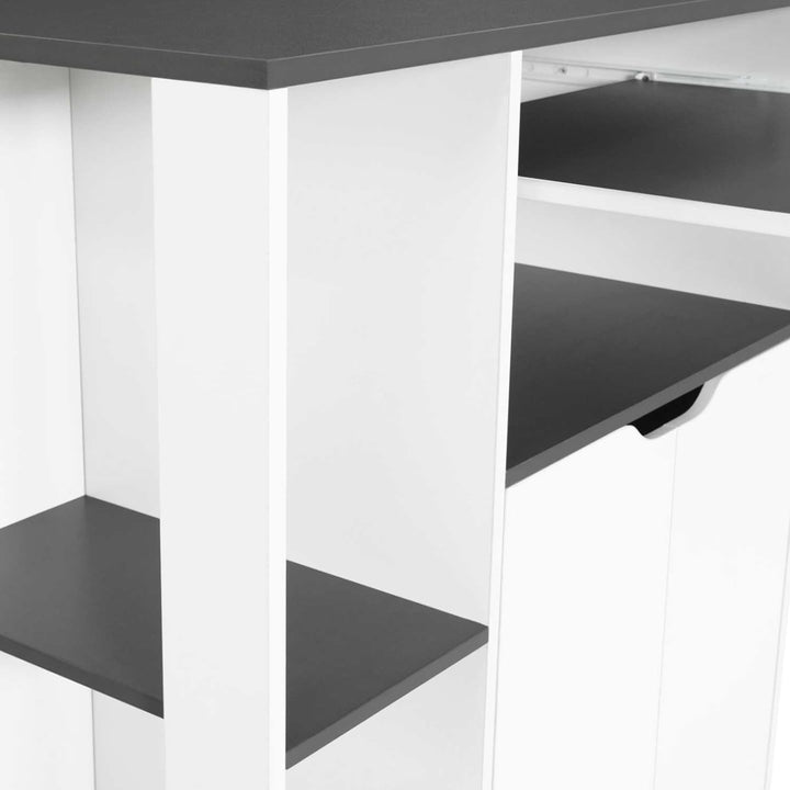IDMarket - Küchenwagen COSI Weisses Holz und graue Platte B.76 CM