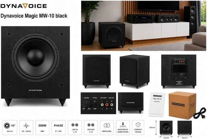 DYNAVOICE Aktiv-Subwoofer 10" Ref. Magic MW10. Schwarz