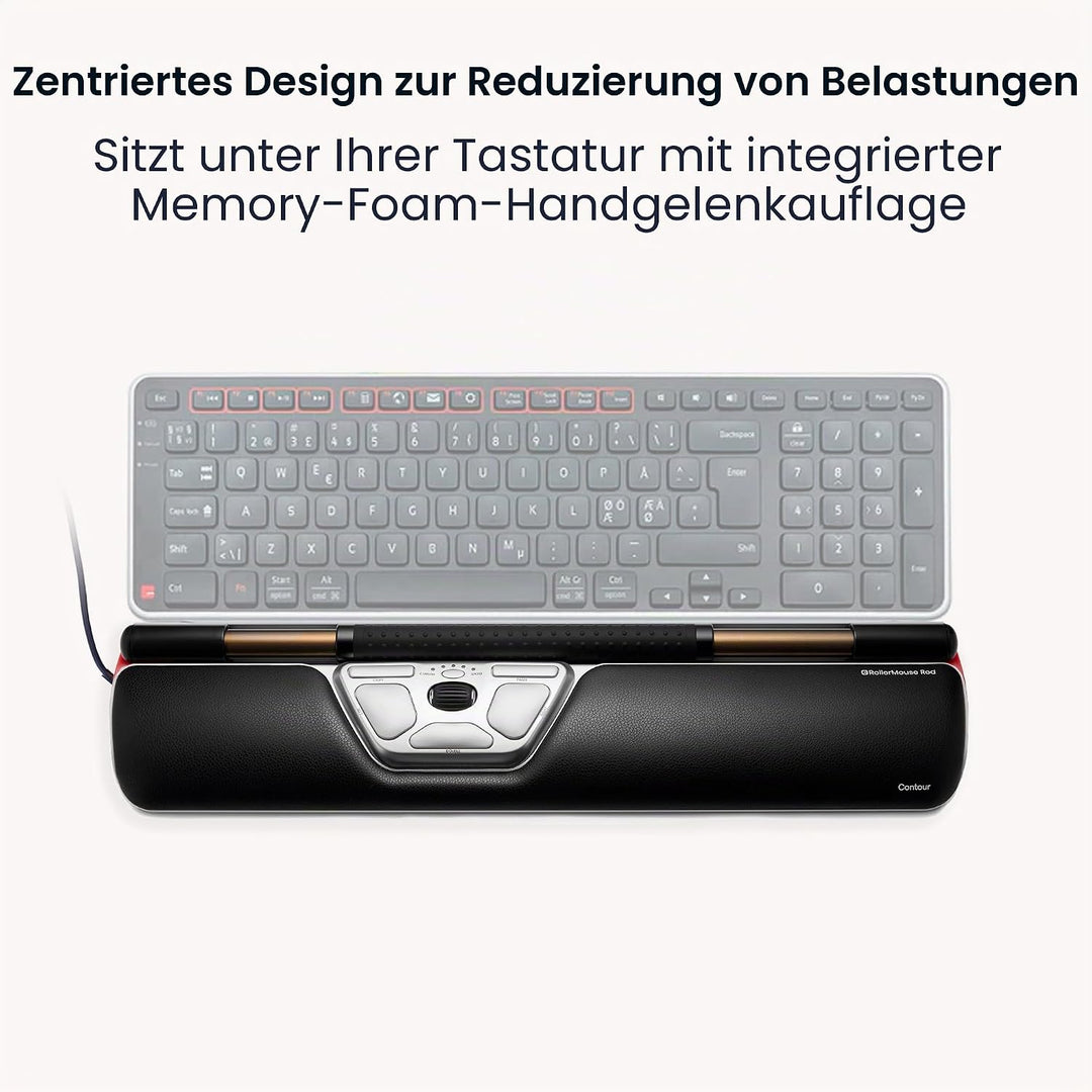 Contour RollerMouse Red Ergonomische Maus erweiterter Handgelenkstütze Memory Schaum, Ideal für RSI