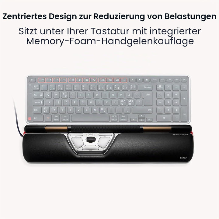 Contour RollerMouse Red Ergonomische Maus erweiterter Handgelenkstütze Memory Schaum, Ideal für RSI