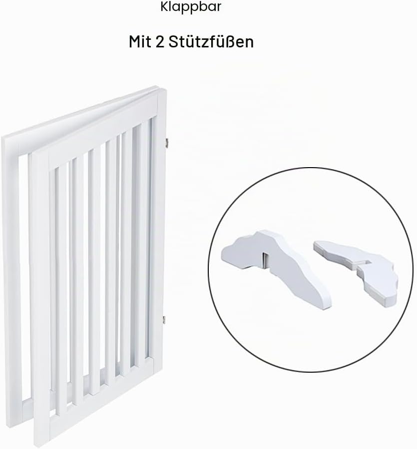 unipaws 91 cm freistehendes Haustiergitter für Hunde &amp; Katzen, Faltbarer Holzzaun für Tür, Treppe &amp;