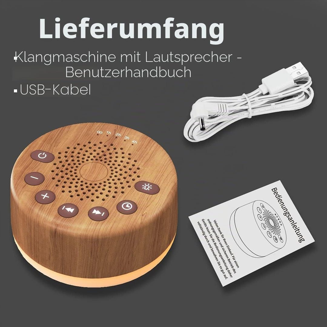 Easysleep Sound White Noise Machine mit 25 beruhigenden Geräuschen und Nachtlichtern mit Memory-Funk