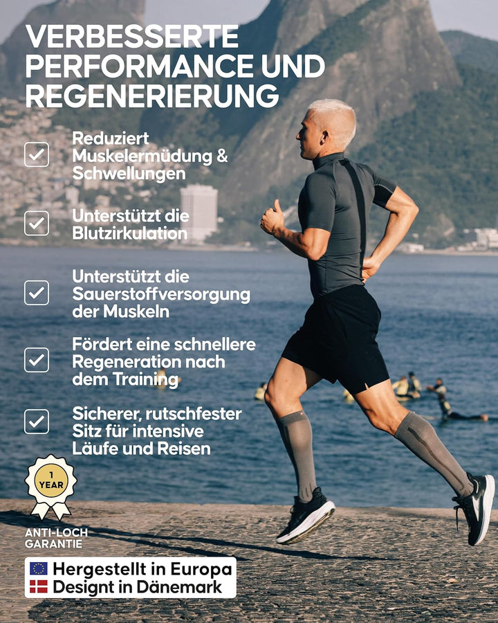 DANISH ENDURANCE Kompressionsstrümpfe, Sport Kompressionssocken, Stützstrümpfe, Thrombosestrümpfe, 2
