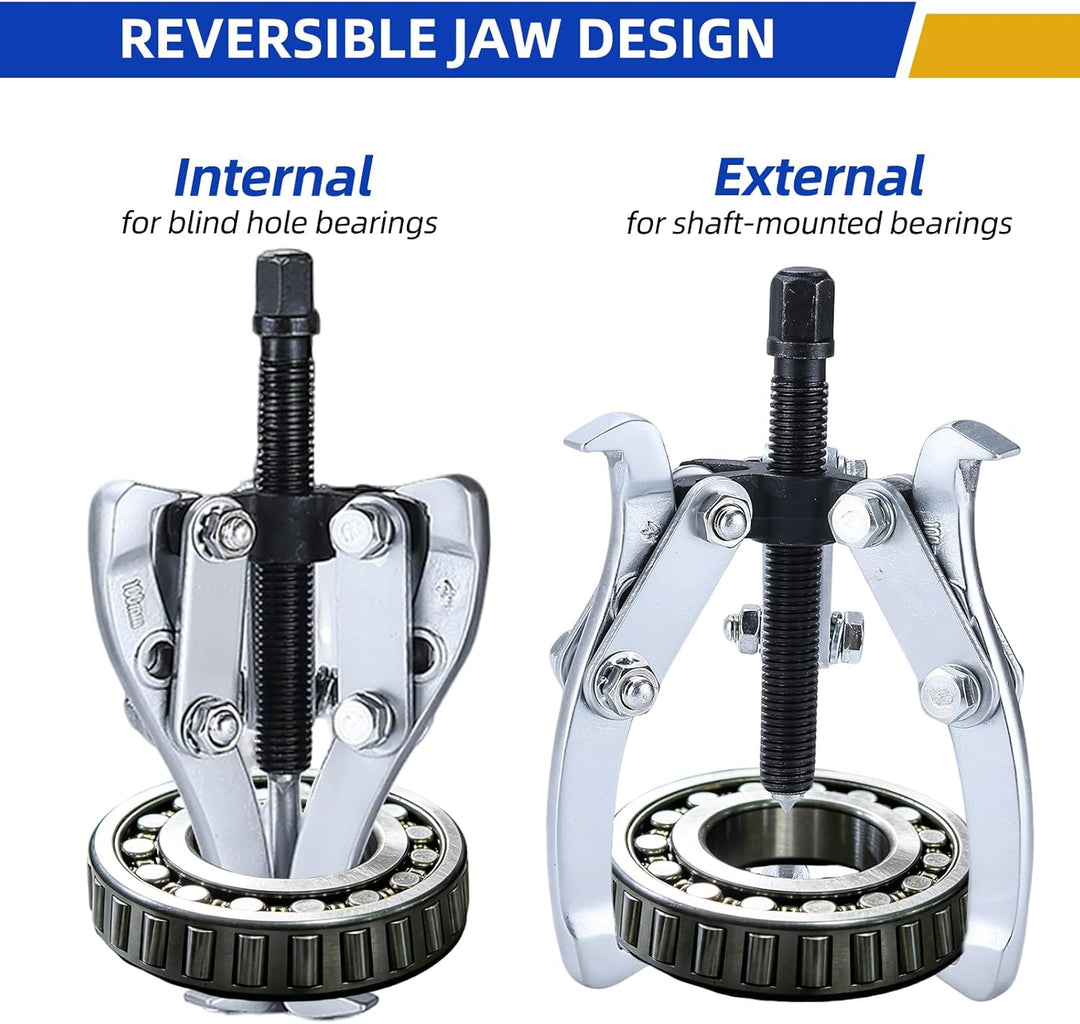 FreeTec Universal Lagerabzieher Set, 3" 4" 6" 8" Lagerabzieher und Innenlager Abziehersatz mit Umkeh