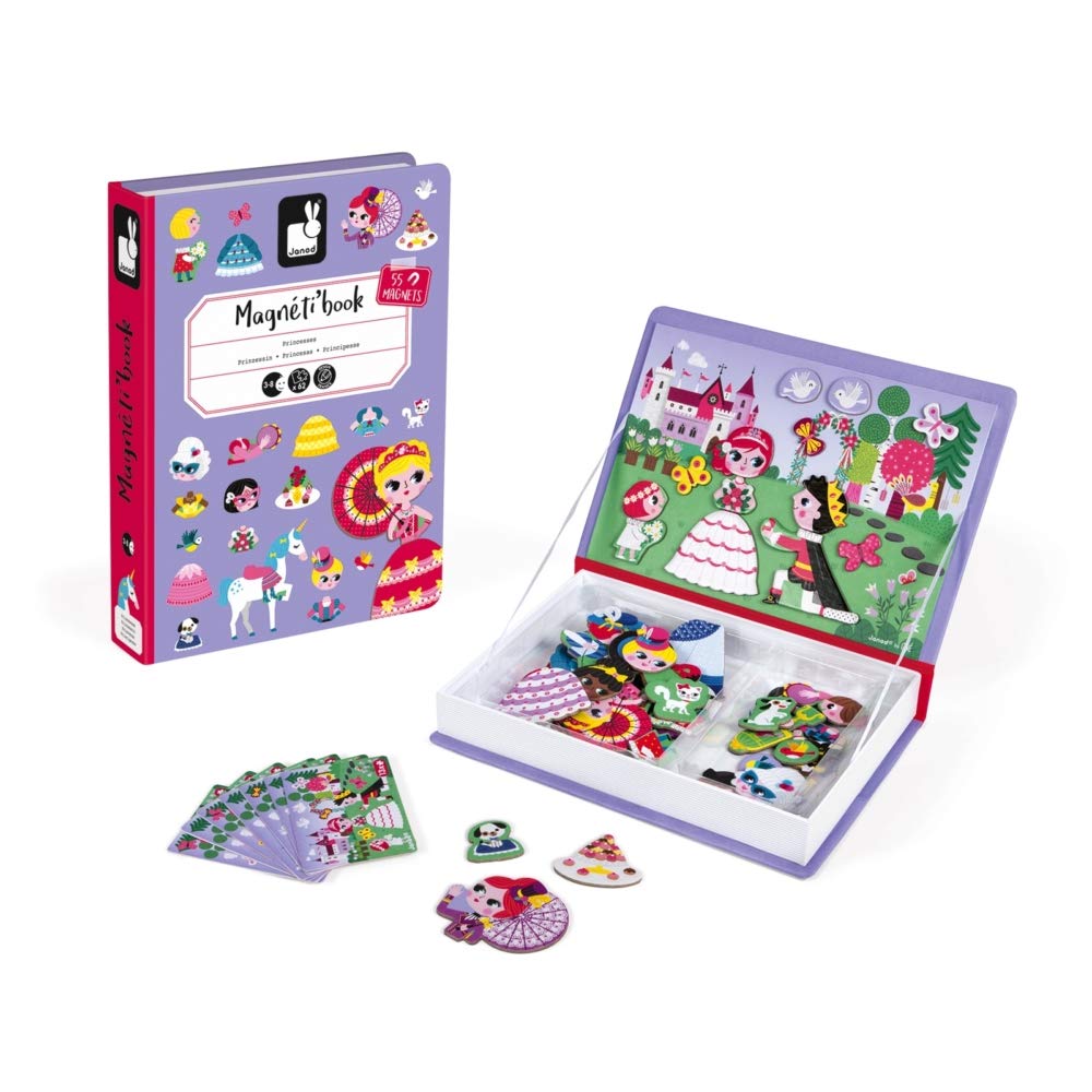 Janod J02725 Princesses Magneti'Book, Violett Prinzessinnen, Prinzessinnen