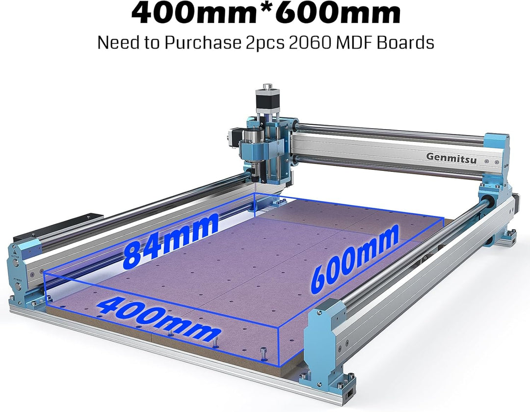 Genmitsu 4040PRO Y-axis Extended to 4060 MDF Kit, 2060 MDF Spoilboard 800 x 220 x 15mm 2060 MDF-Spoi