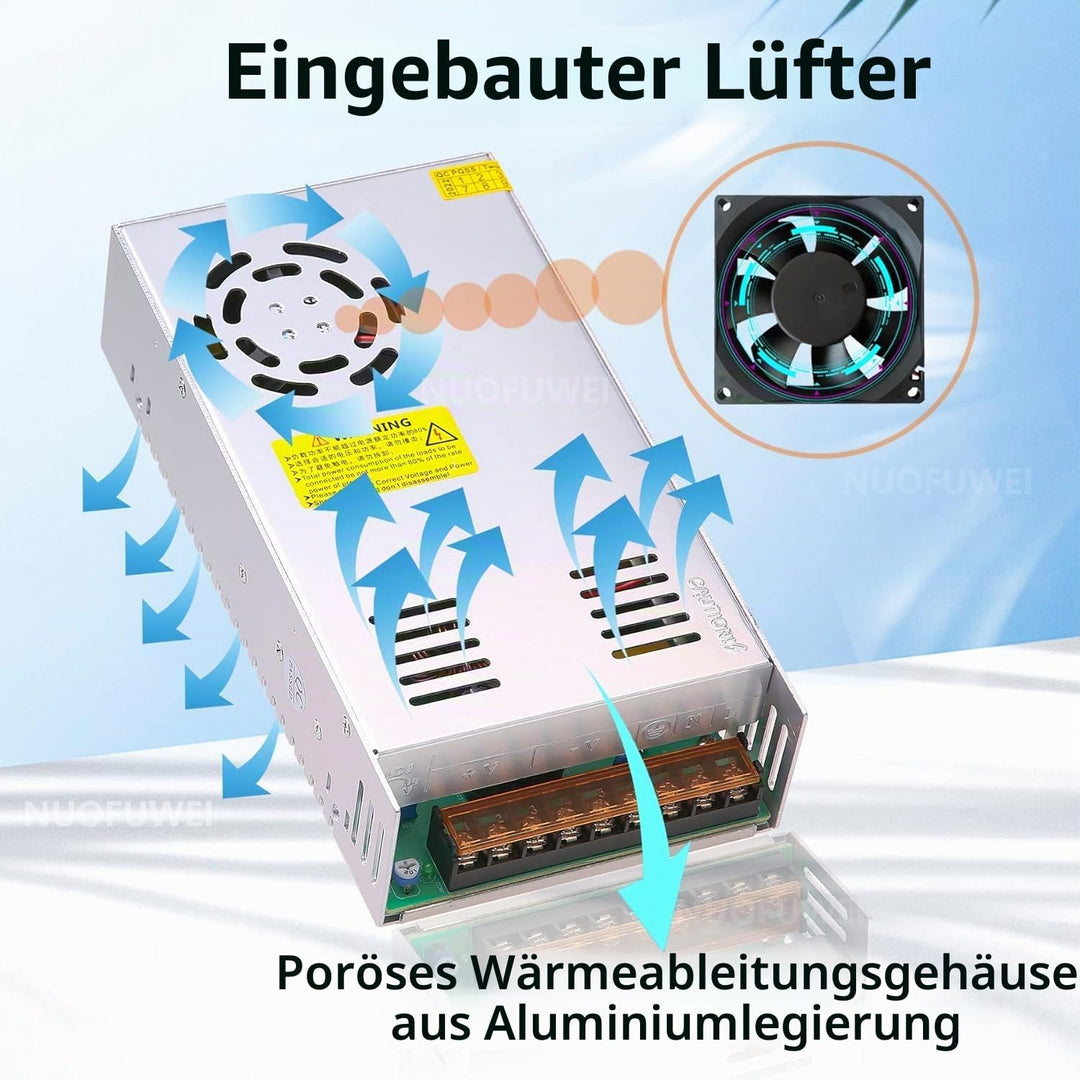 Trafo DC 12V 40A 480W Netzteil Transformator Schalternetzteil 230V AC auf DC Netzteil 12V 40A Transf