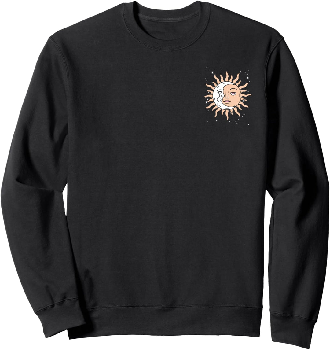 Sun & Moon Flowers Tarot Card Front & Back Sweatshirt
