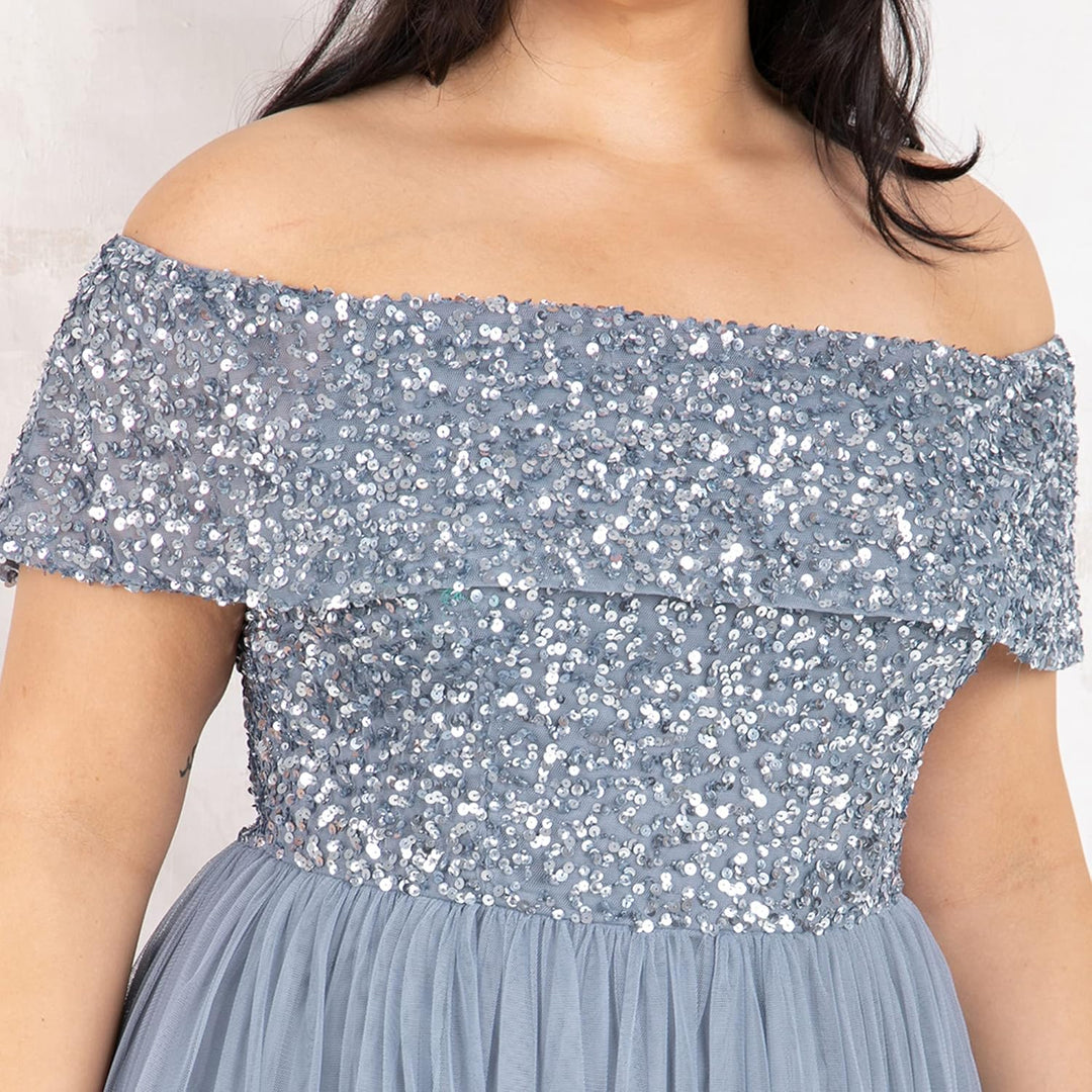Maya Deluxe Damen Bridesmaid Dress Dusty Blue 34, Dusty Blue 34