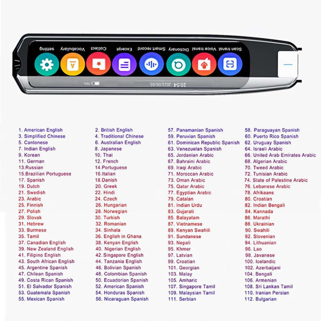 Smart Voice Translator Pen Unterstützt 8 Sprachen Offline-Übersetzung, 113 Sprachen Übersetzergerät,