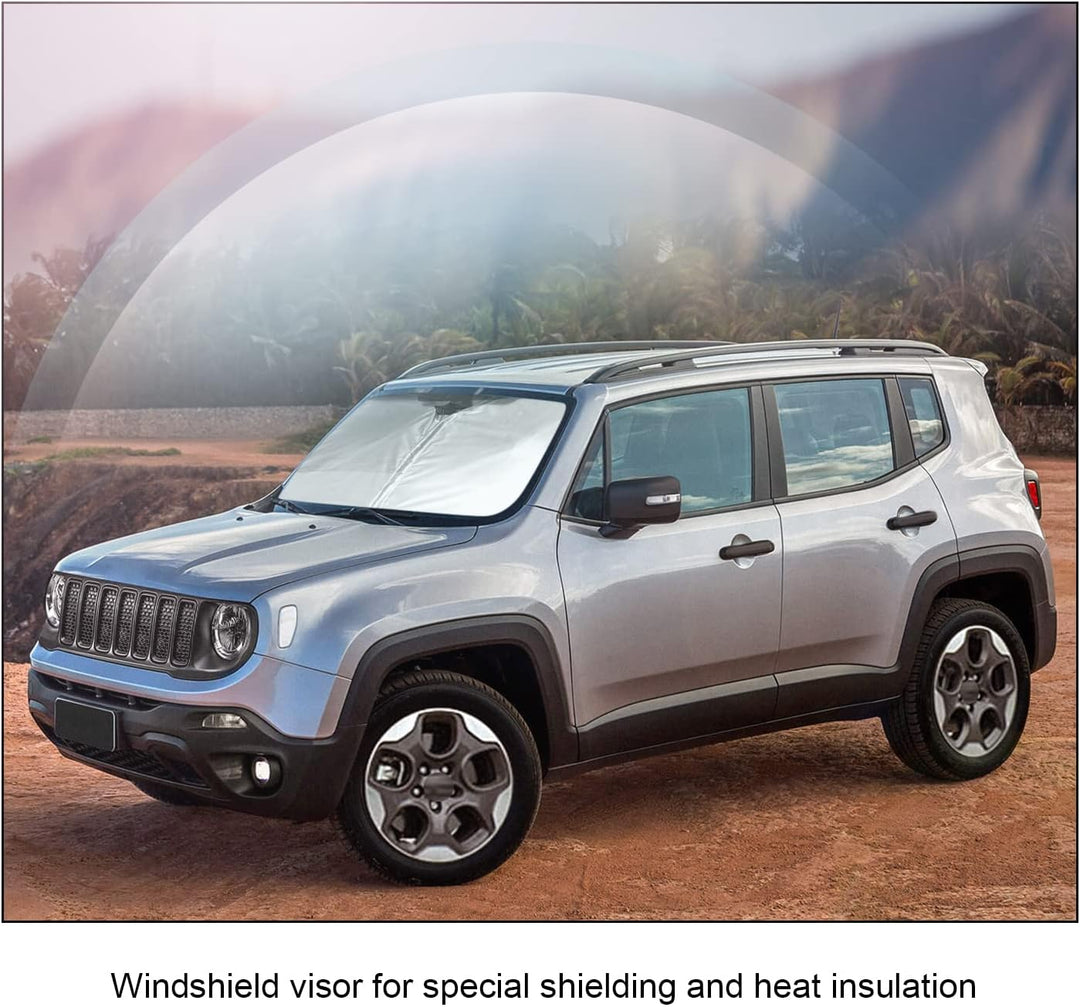 BIXUAN Sonnenschutz kompatibel mit Jeep Renegade BU 2015–2022 Windschutzscheibe für das Auto Frontsc