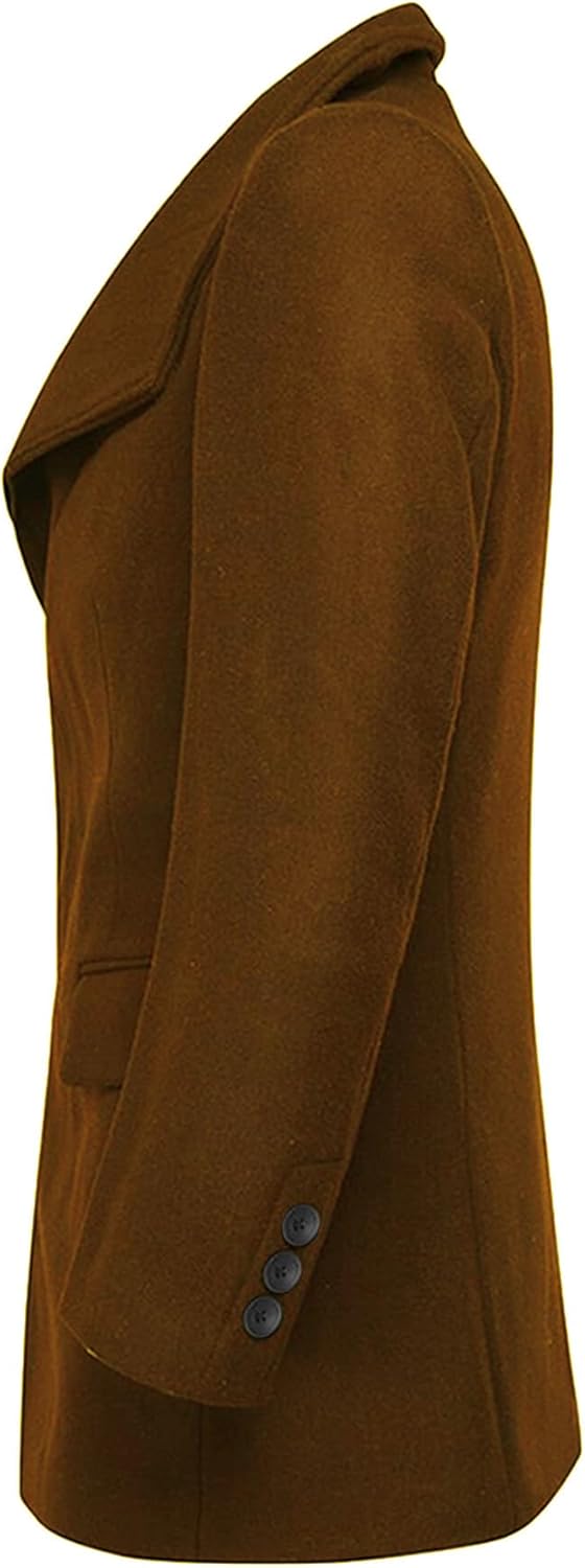 Allthemen Wintermantel Mantel Herren Lang Slim Fit Herrenmantel Winter Schwarz Business Mantel Herre