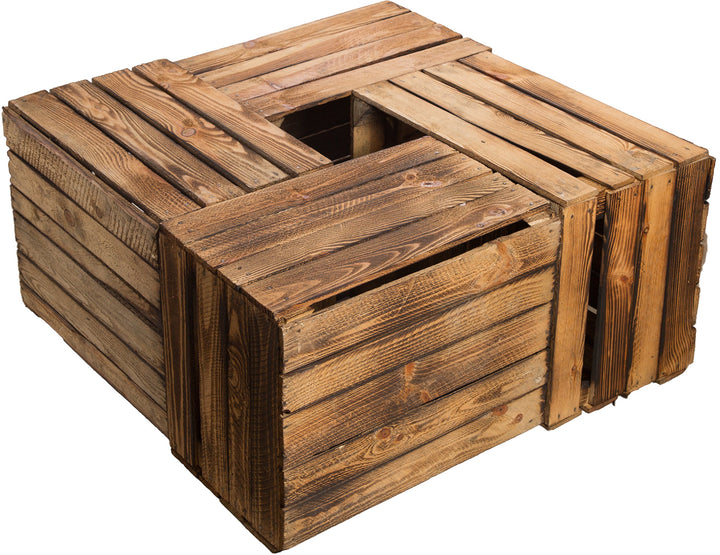 4er Set Massive Obstkiste Apfelkiste Weinkiste aus dem Alten Land ca 50 x 40 x 30 cm (GEFLAMMT), Gef