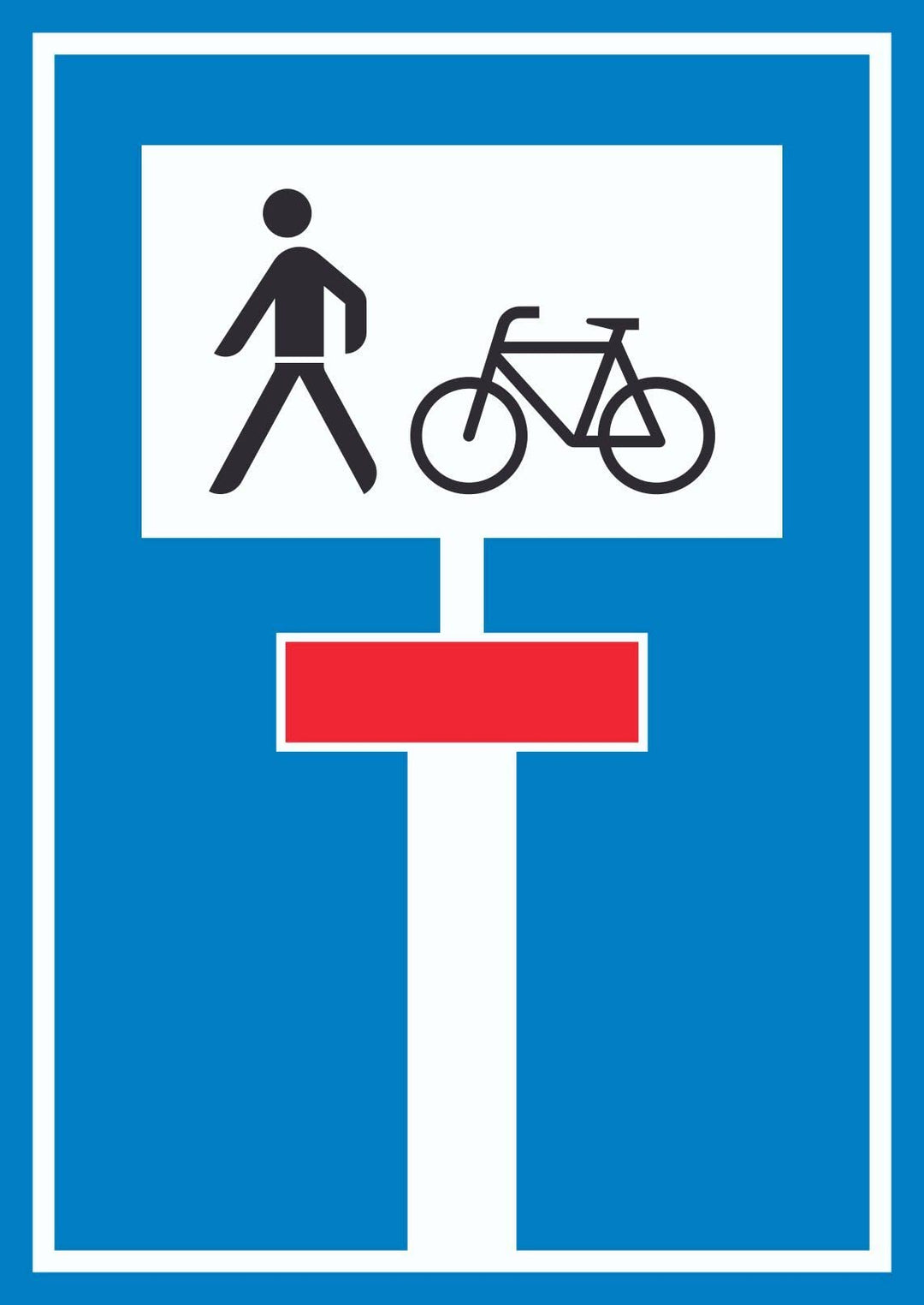 Sackgasse Radverkehr Fussgänger erlaubt Schild A2 (420x594mm), A2 (420x594mm)
