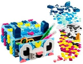 LEGO 41805 DOTS Tier-Kreativbox mit Schubfach, Mosaik-Bastelset für Kinder zum Aufbewahren von Schmu