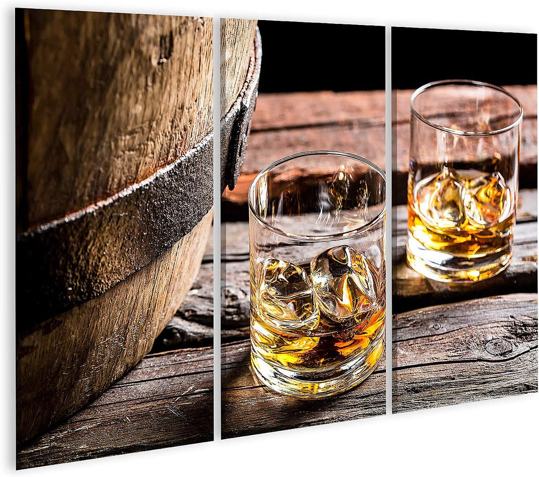 islandburner Bild auf Leinwand Glas Whiskey Im Alten Keller Bilder Wandbilder Poster Leinwand 130x80