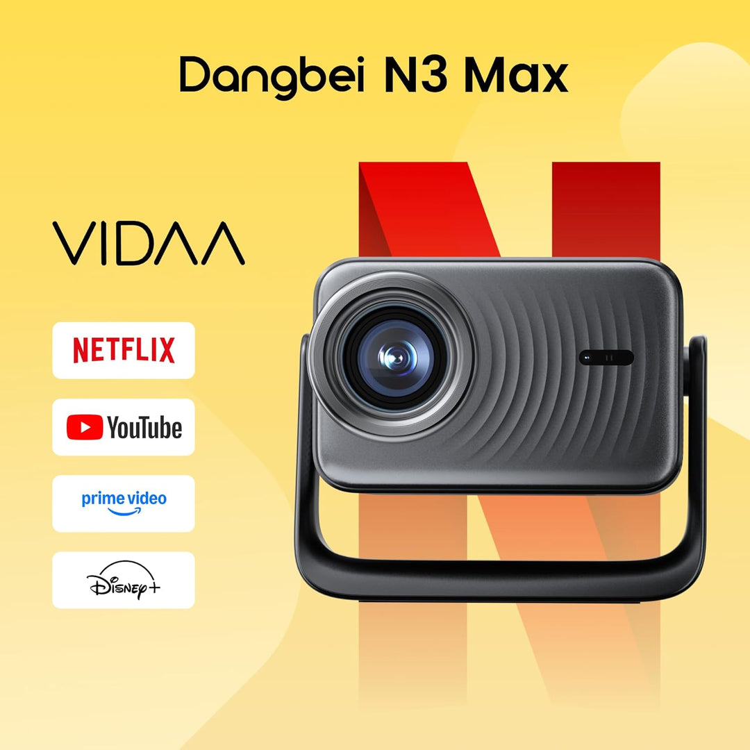 Dangbei N3 MAX Beamer 4K [Schnellste VIDAA OS], 1000 ISO Lumen Video Beamer Smart, Tragbarer Heimpro