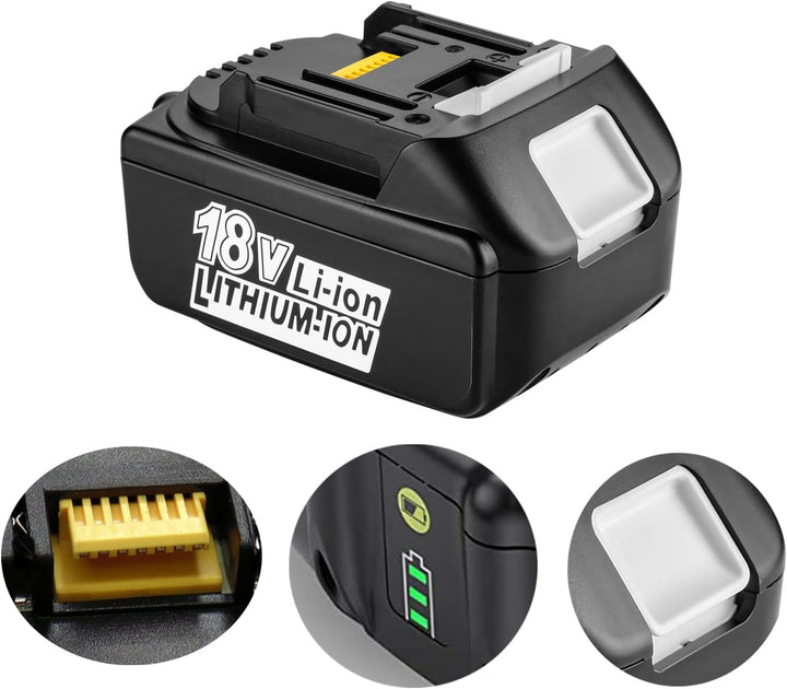 18V 5.0Ah Ersatzakku BL1850B für Makita 18 Volt LXT mit Leistungsanzeige Power Tool Akku BL1860B BL1
