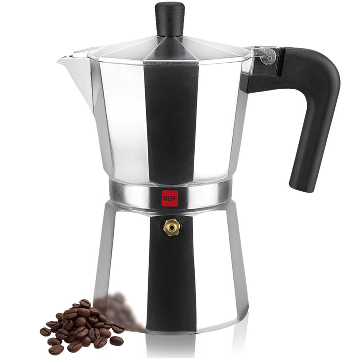 Magefesa Kenia - Espressokocher 12 Tassen, Emailliertes Aluminium, Komfortable Handhabung, Für Gas,