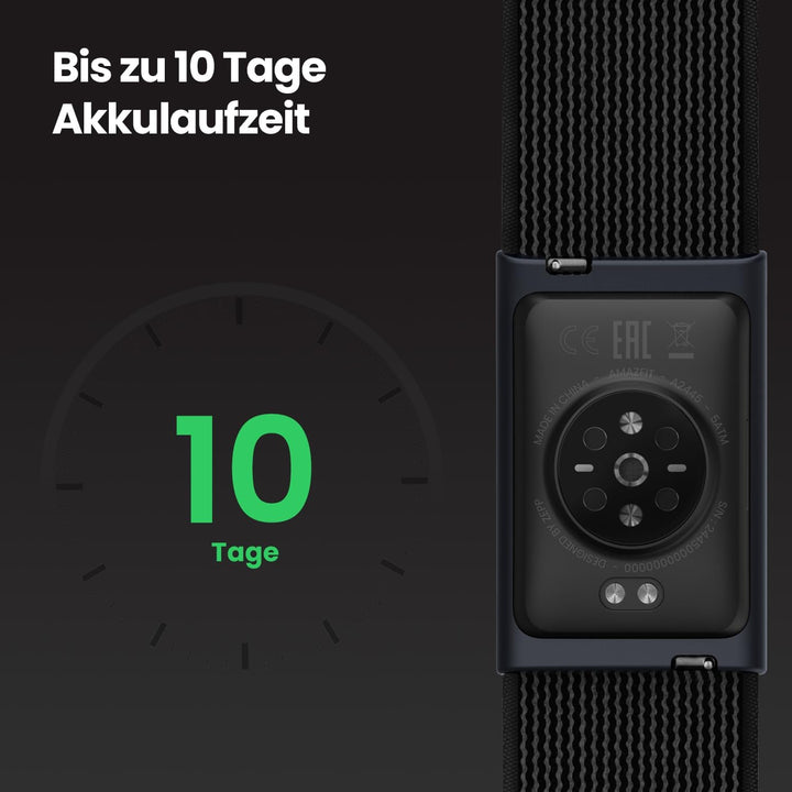 Amazfit Helio Strap Smart Band Fitness-Tracker, 24/7 Aktivitäts und Schlaftracker mit Herzfrequenz,
