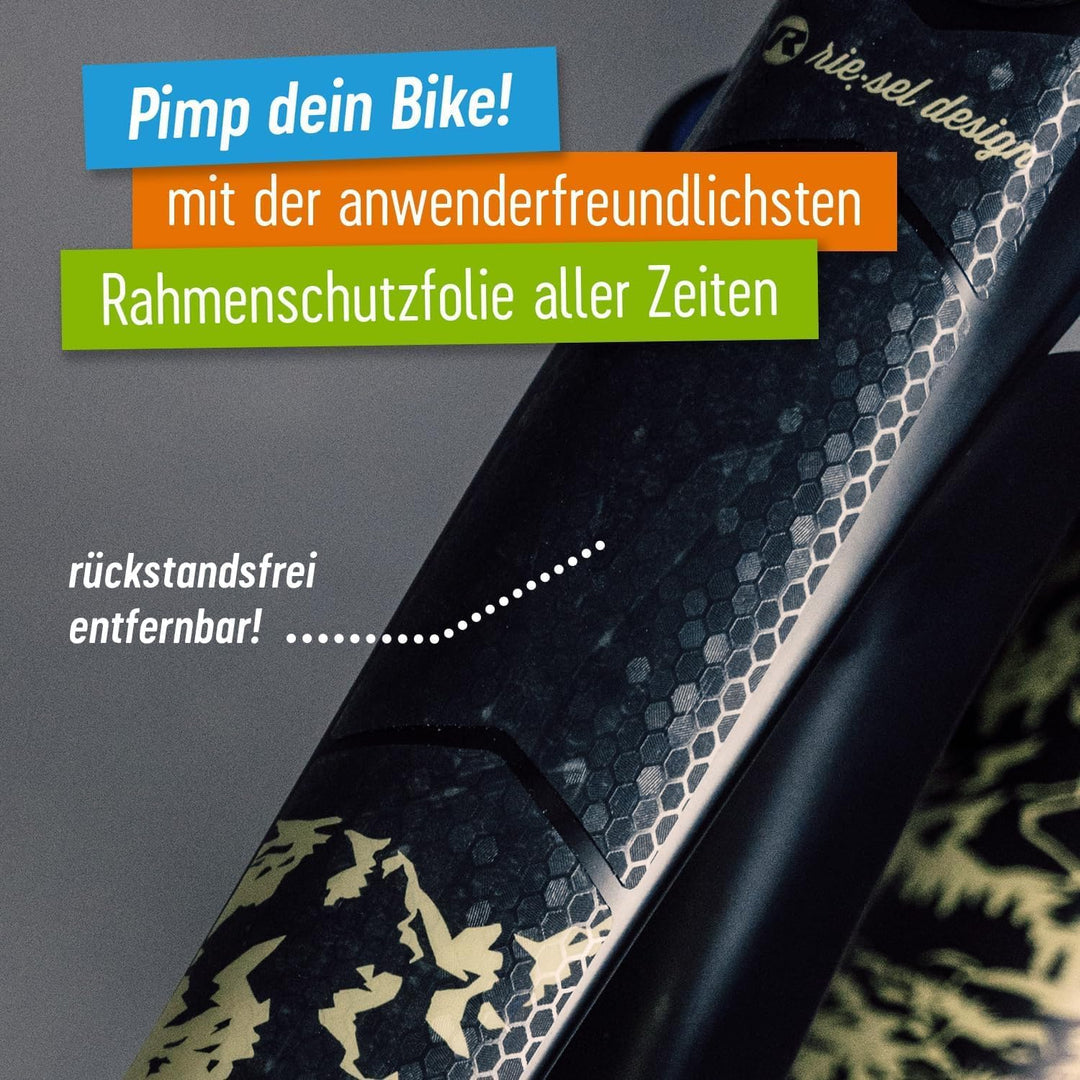 Riesel Design® Frame:Tape 3000 Fahrrad Rahmenschutz - Stylische Fahrrad Schutzfolie/Selbstklebende F