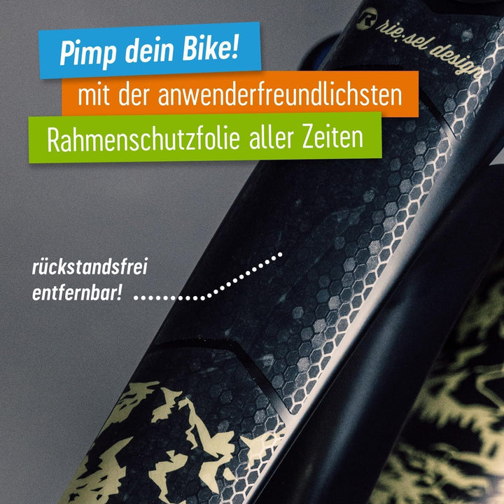 Riesel Design® Frame:Tape 3000 Fahrrad Rahmenschutz - Stylische Fahrrad Schutzfolie/Selbstklebende F