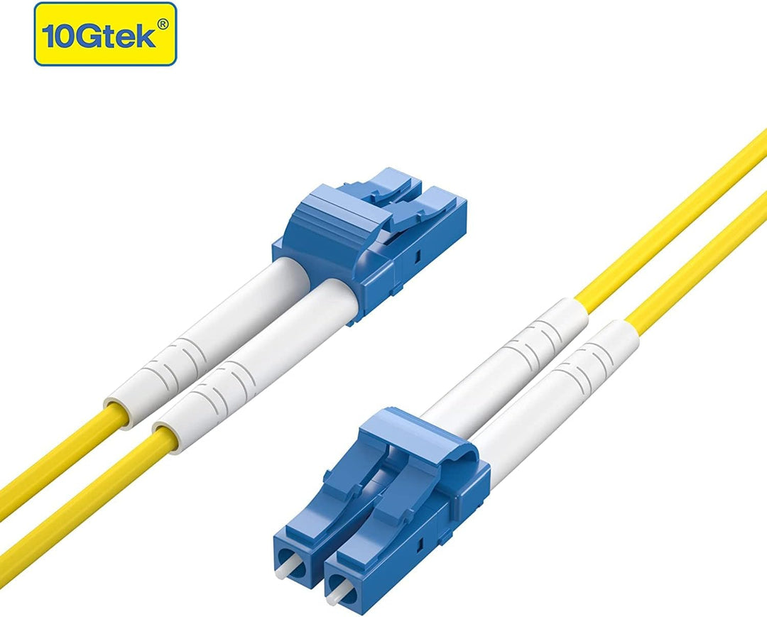 10Gtek [4 Stück] LC zu LC OS2 Singlemode Duplex 0.2-Meter, LWL Glasfaser Patchkabel Fibre Optic Patc