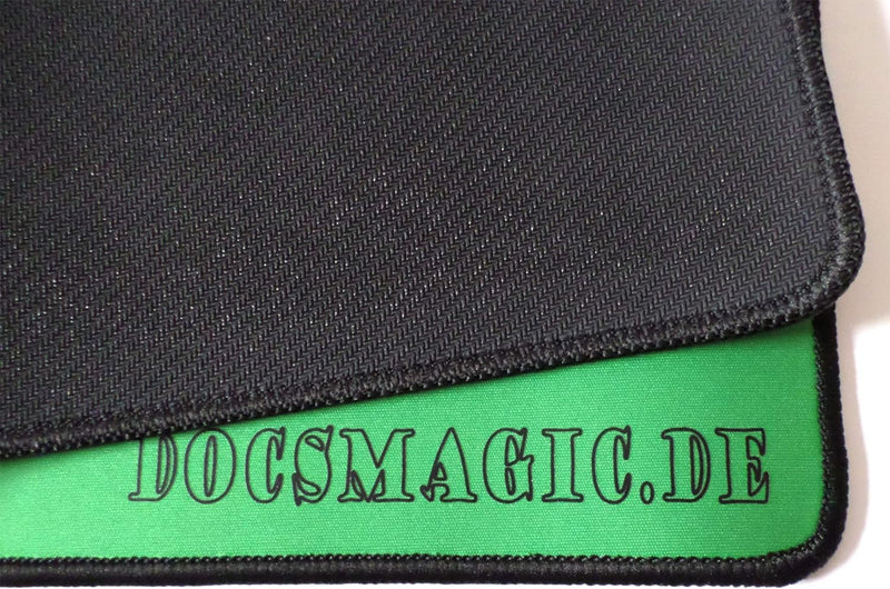 docsmagic.de 5 x Premium Playmat Green - 60 x 34 cm Stitched 3mm - Spielmatte Grün 5 x Spielmatte Gr