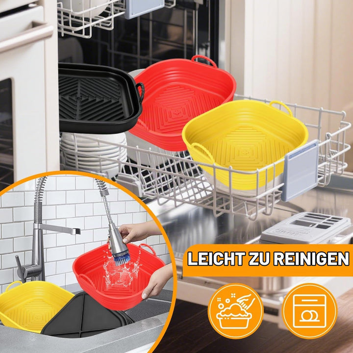 Silikonform für Heissluftfritteuse Zubehör | Air Fryer Liners Wiederverwendbar anstelle Airfryer Bac