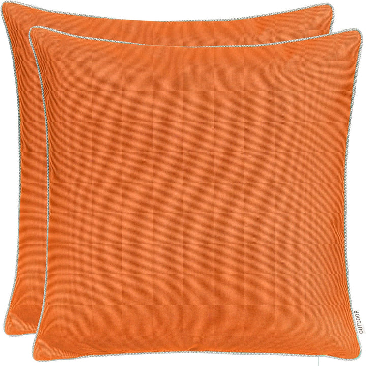 Brandsseller Kissen 2er-Set 45x45cm Outdoor Garten Dekokissen mit Paspel - Garngefärbt Uni Schmutz-