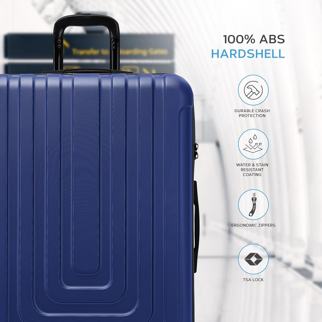 Flight Knight Premium Lightweight Suitcase - TSA-Schloss Mit USB-Anschluss - 8 Spinner-Rader - ABS-H