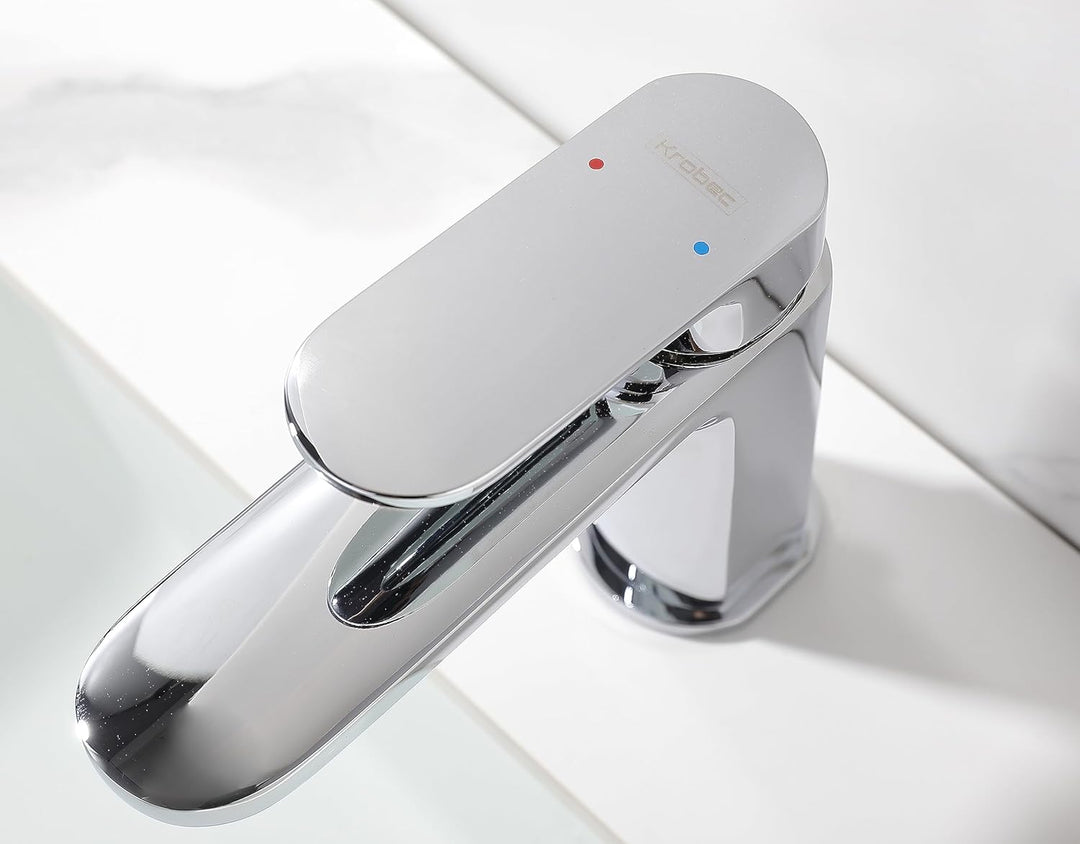 Krobec Einhebelmischer wasserhahn bad,waschtischarmatur mit Wassersparfunktion,wasserhahn gäste wc,c