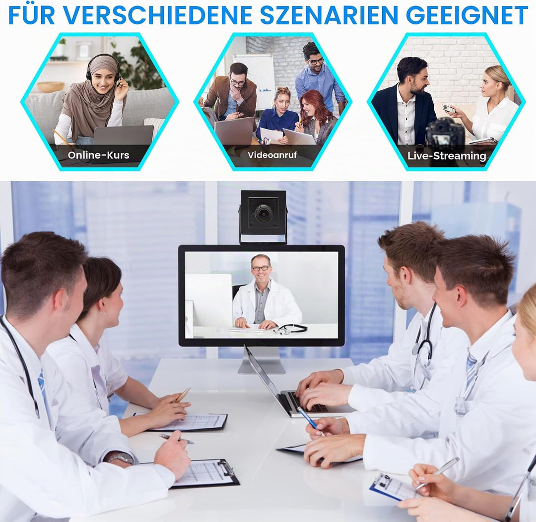 ELP USB Kamera 1080P 60fps/100fps Webcam mit Metallgehäuse, 2MP USB2.0 Lightburn Camera, 3.6mm Objek